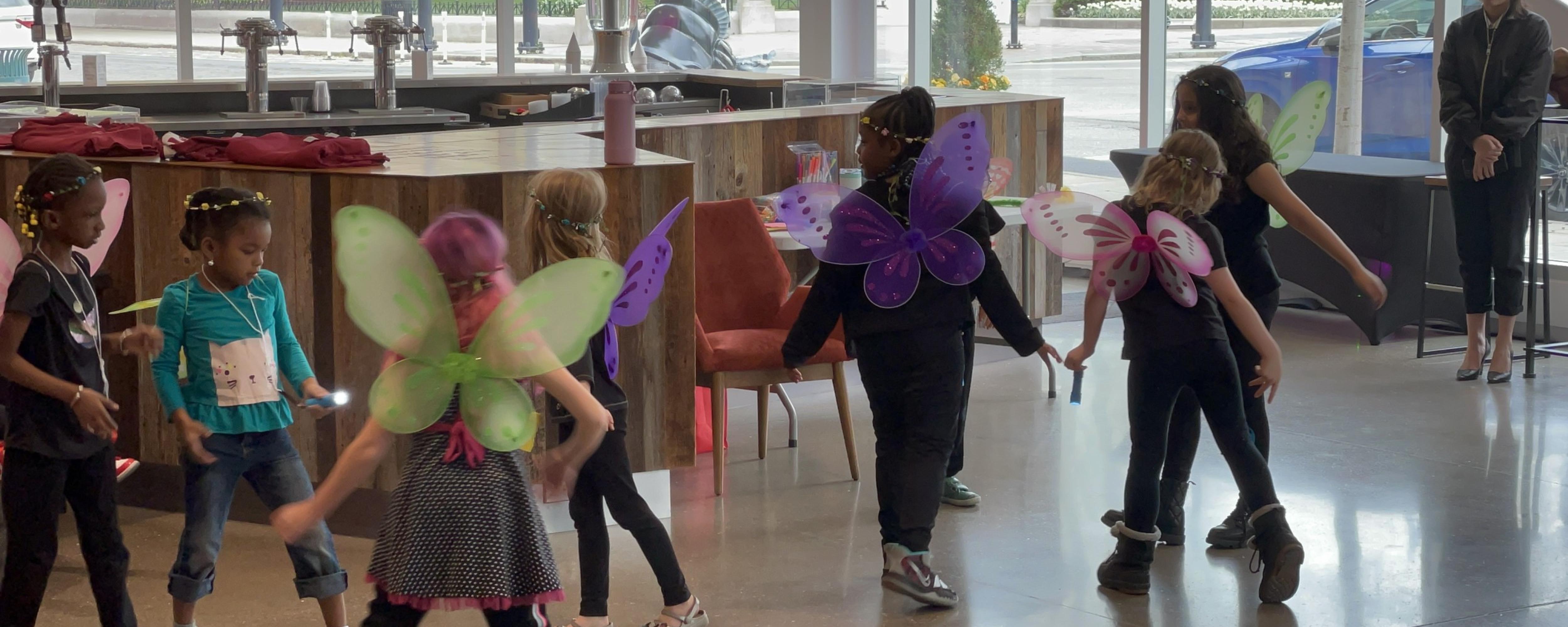 Kiddos As Fairies In Lobby